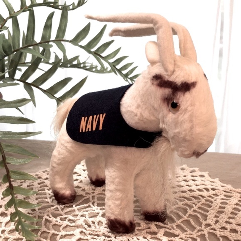 Vintage US Navy Bill The Goat Mascot Sawdust Stuffed Plush
